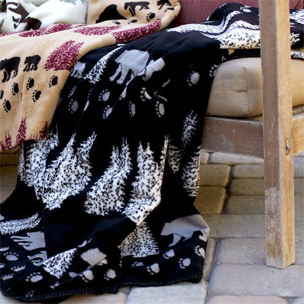 Black Denali Bear Denali Microplush™ Rustic Lodge Throw Blanket