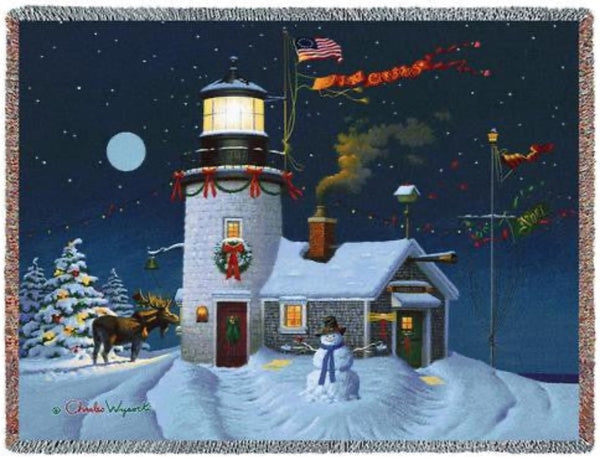 Charles Wysocki© Take Out Window Woven Throw Blanket