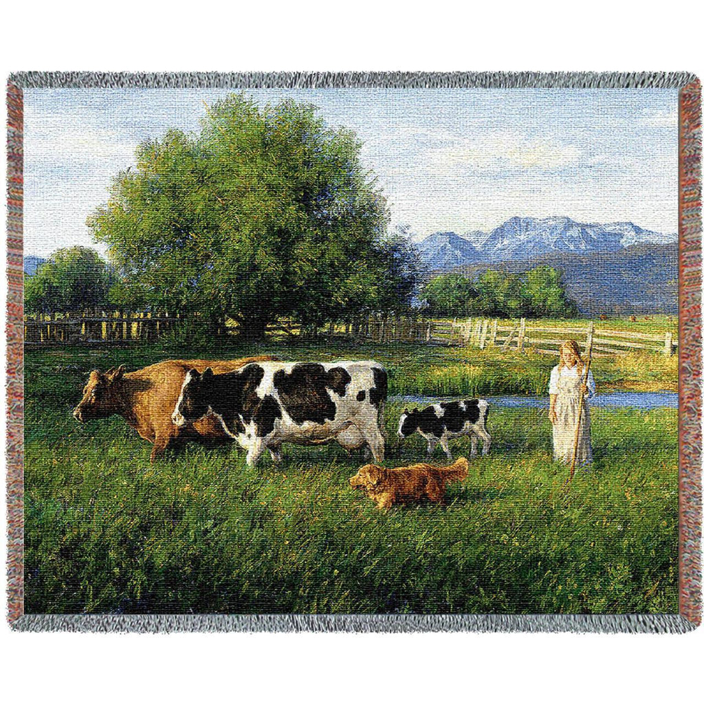 Country Girl Woven Throw Blanket by Robert Duncan&copy; - 
 - 2