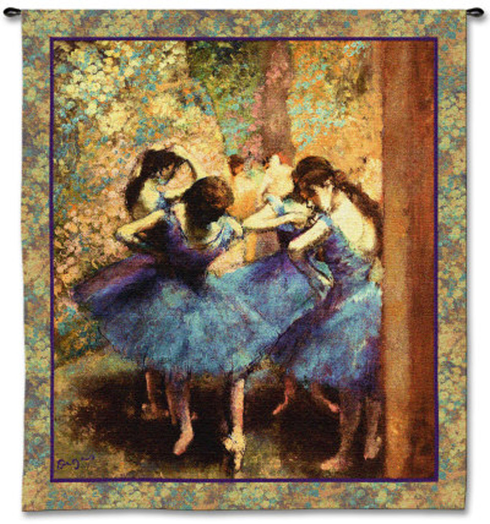 Edgar Degas&copy; Dancers In Blue Wall Tapestry - 
