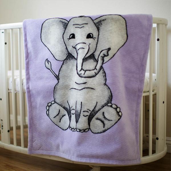Baby Elephant Purple Denali Microplush™ Baby Blanket