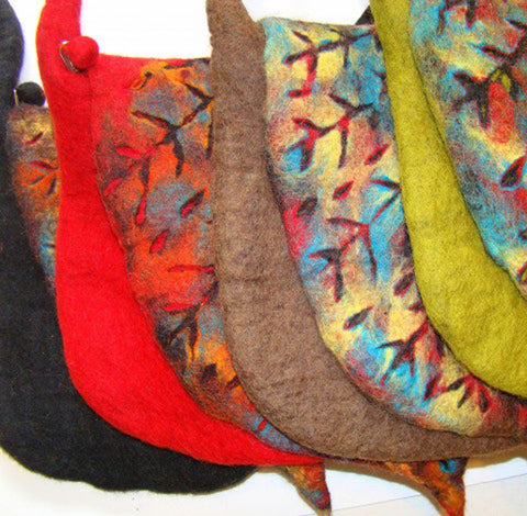 Handmade Nuno Felted Wool Crossbody Bag - One-Of-A-Kind|4 Colors - 
 - 5