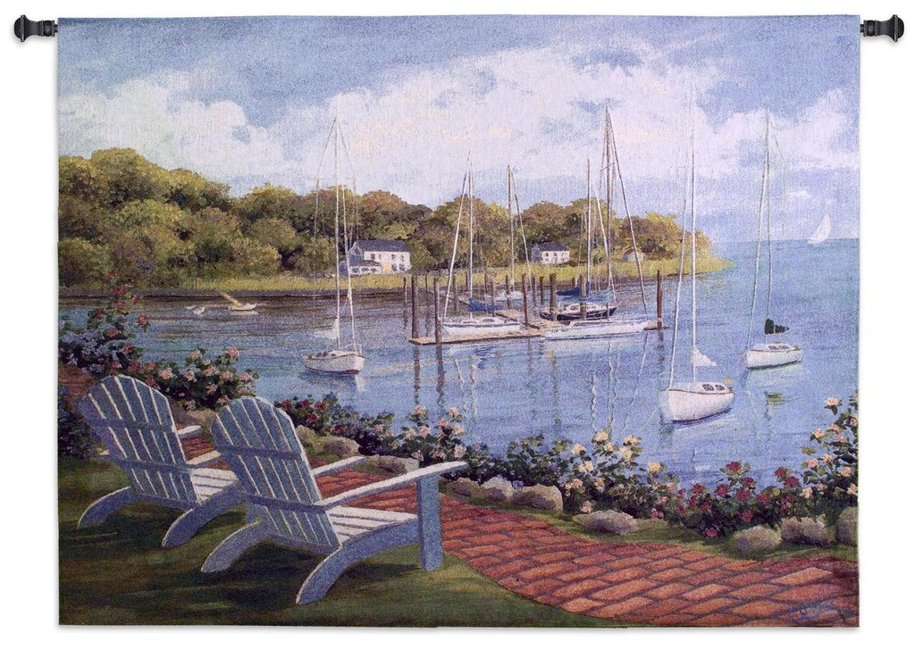 Harborside Reflection Wall Tapestry by Carol Saxe©