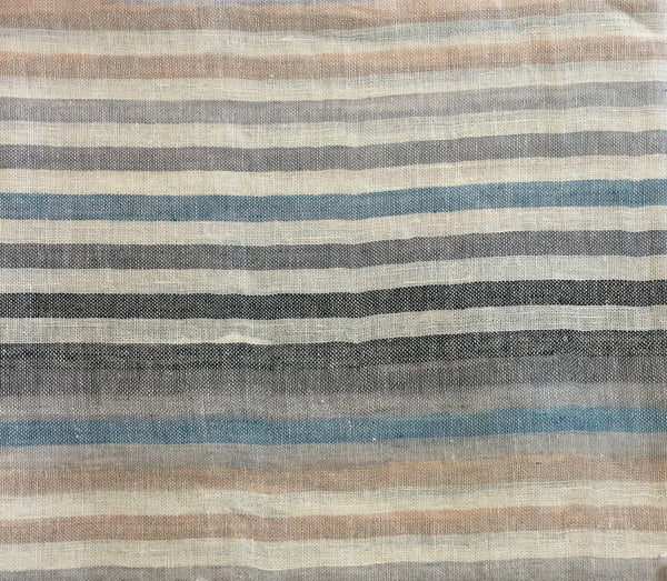 Linen Striped Stole w/Fringe - Multi Grays