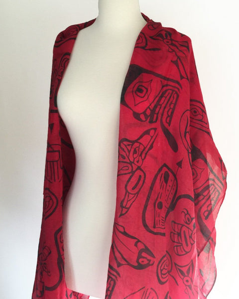 Haida Dreamtime Voile Scarf by James Hart© - 
 - 1