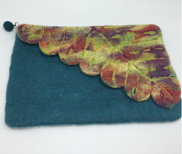 Nuno Felted Wool Leaf Clutch Bag One-Of-A-Kind Handmade - 
 - 2