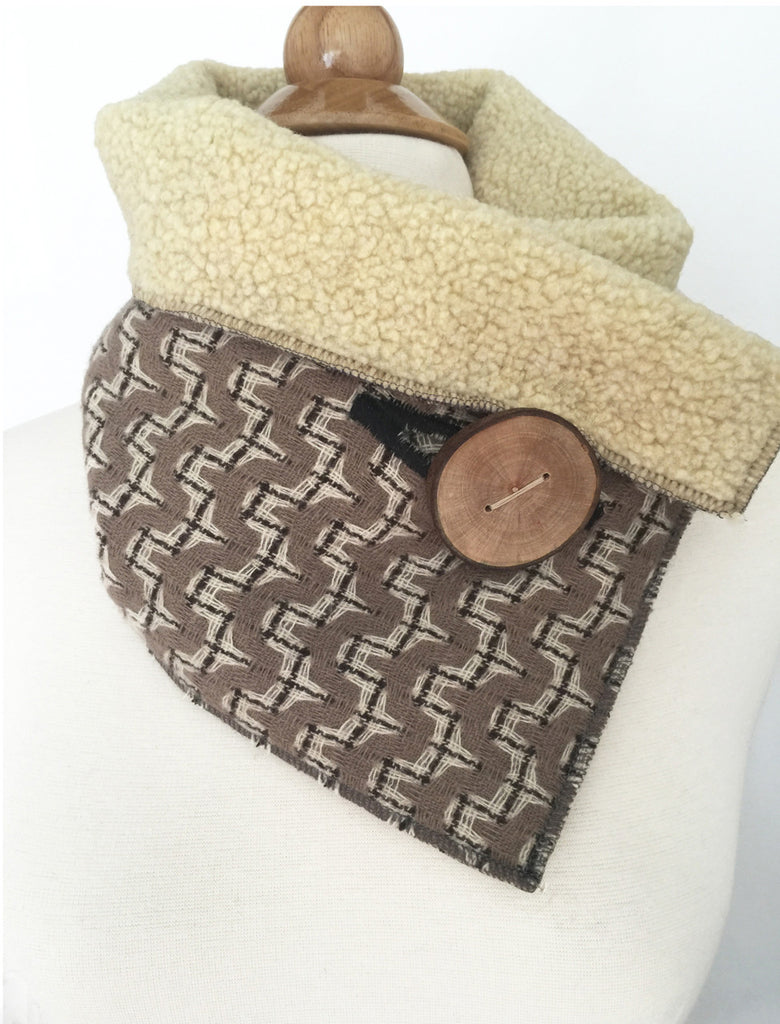 Simply Taupe Upcycled Neckwarmer One-of-a-Kind - 
 - 1