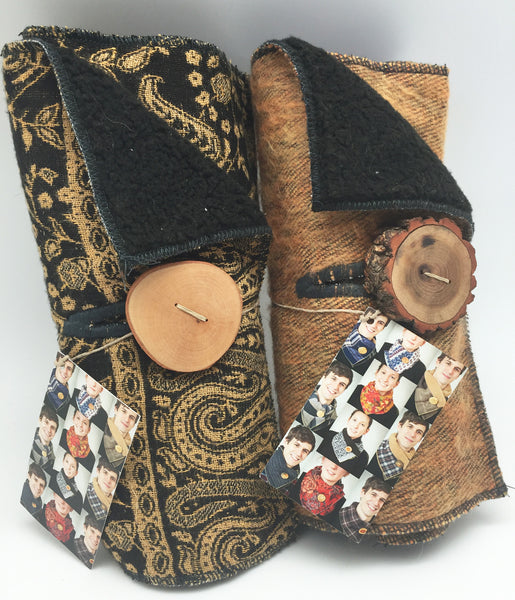 Black Gold Paisley UpCycled Neckwarmer One-of-a-Kind - 
 - 3