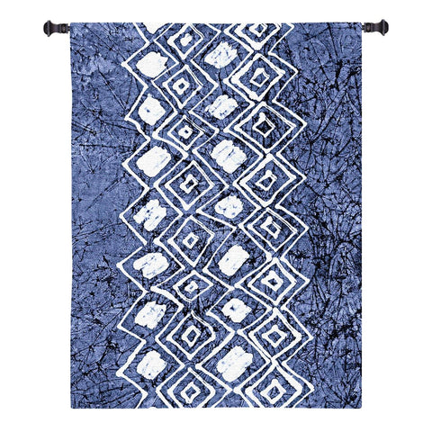 Indigo Primitive Patterns IV Wall Tapestry by Renee Stramel©