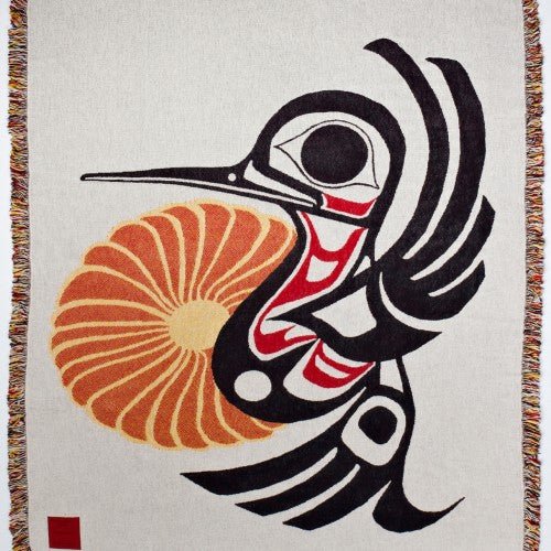Joe Mandur, Jr.© "Hummingbird" NW Native Art Tapestry Throw Blanket