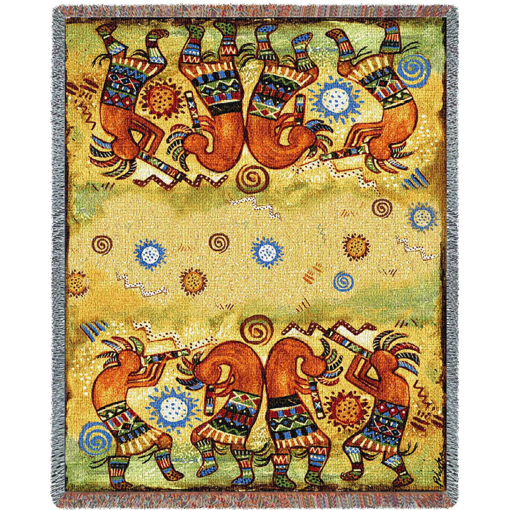 Southwest Kokopelli Quartet Woven Throw Blanket by Donna Polivka© - Na –  Woven Art & Beyond LLC