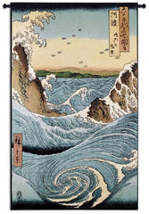 Awa Province: Stormy Sea At The Naruto Rapids Wall Tapestry by