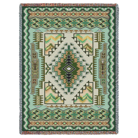 Southwest Painted Hills Sage Woven Cotton Throw