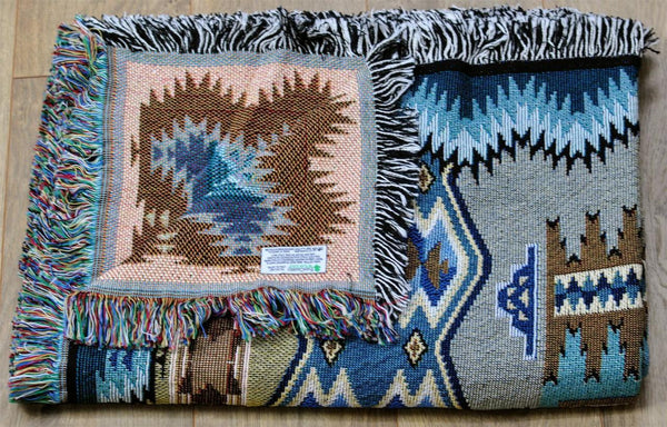 Southwest Painted Hills Sky Woven Cotton Throw Blanket