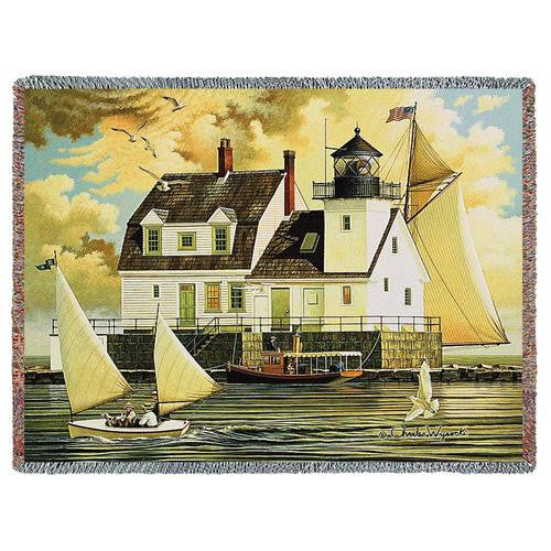 Rockland Breakwater Light Woven Throw Blanket by Charles Wysocki©