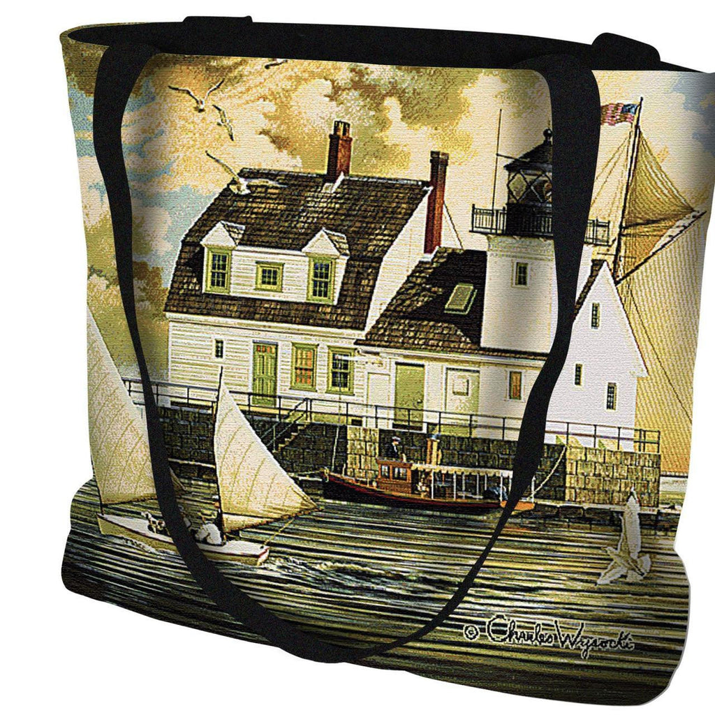 Rockland Breakwater Light Tapestry Tote by Charles Wysocki©