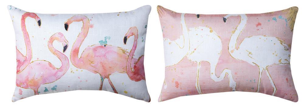 Flamingo Fever Reversible Indoor Rectangle Pillow by Ann Tavoletti©