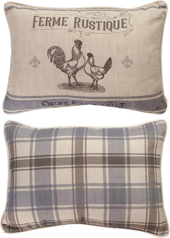French Farmhouse Rectangle Reversible Indoor Pillow