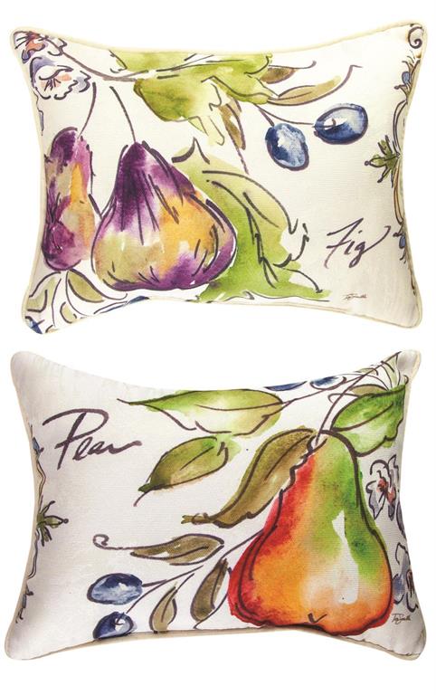 Tuscan Fruit Sketch Grape Rectangle Reversible Indoor Pillow by Tre Sorelle©