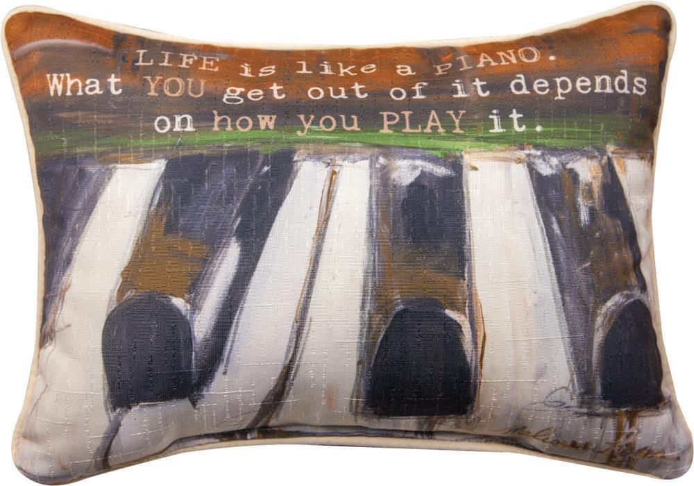 Life Is Like A Piano Rectangle Indoor Pillow by Melissa Lyons©
