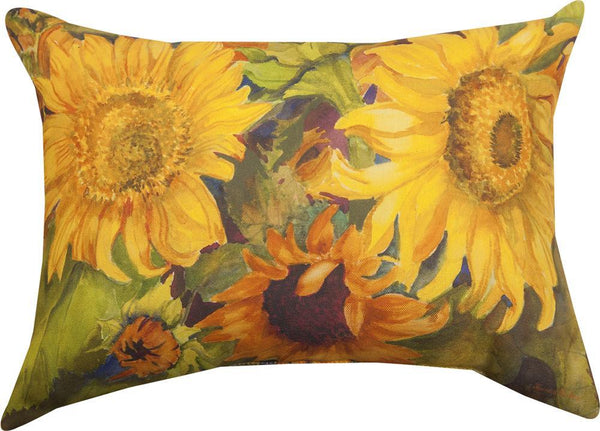 Sunny Faces Sunflowers Woven Cotton Throw by Joanne Porter©