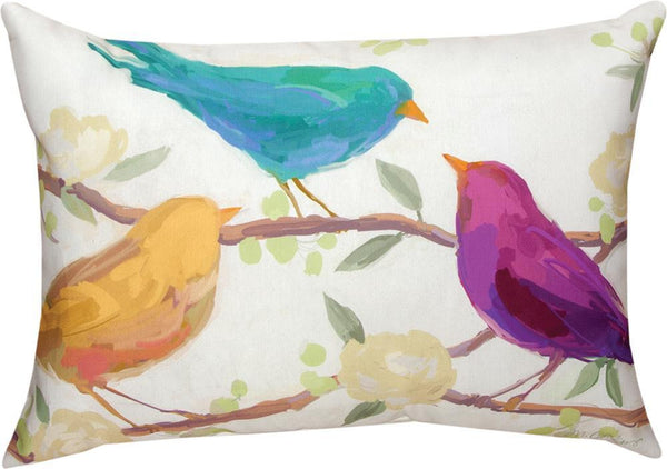 Bird Song Indoor-Outdoor Rectangle Pillow by Martha Collins©|2 Sizes