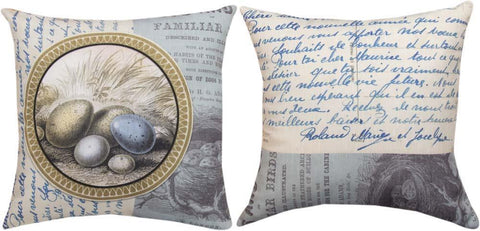 Blue and Grey Reversible Indoor Pillow by Lori Siebert©