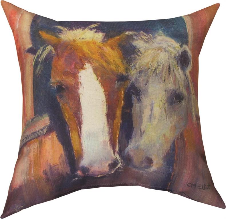 Good Friends "Horses" Indoor/Outdoor Pillow by Catherine M. Elliott©