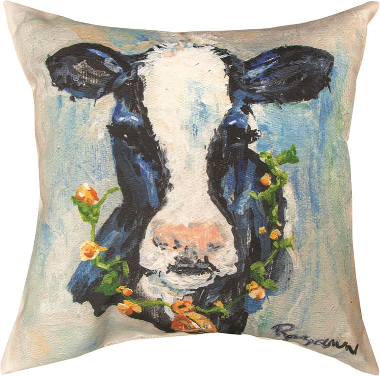 Cow Indoor/Outdoor Pillow by Rozanne Priebe©