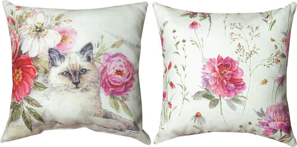 Obviously Pink Cat Indoor-Outdoor Reversible Indoor Pillow by Lisa Audit©