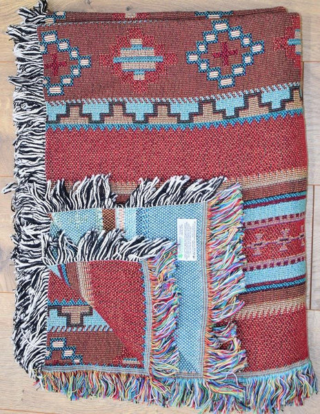 Southwest Saddle Woven Cotton Throw Blanket