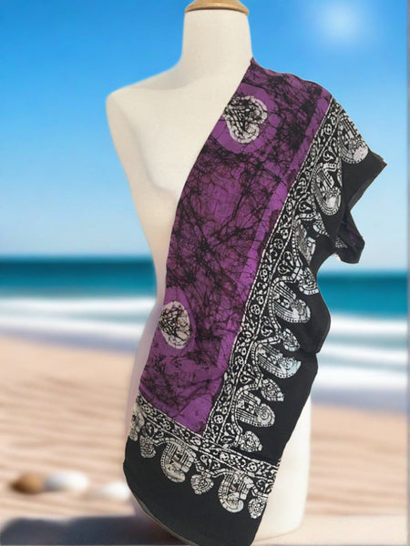 Black-Purple Silk Sarong
