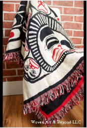 Bill Reid© "Children of the Raven" NW Native Art Tapestry Cotton Throw Blanket