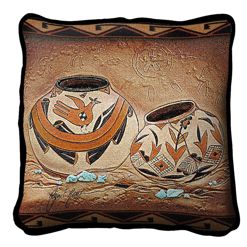 Southwest Zuni Pottery Tapestry Pillow Cover