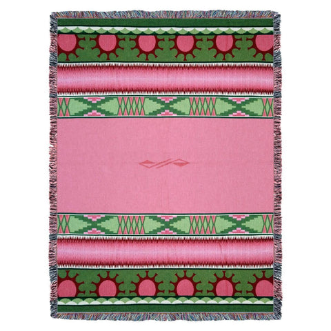 Southwest Concho Springs Rose Woven Cotton Throw Blanket