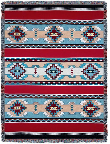 Southwest Rimrock Red Woven Cotton Throw Blanket