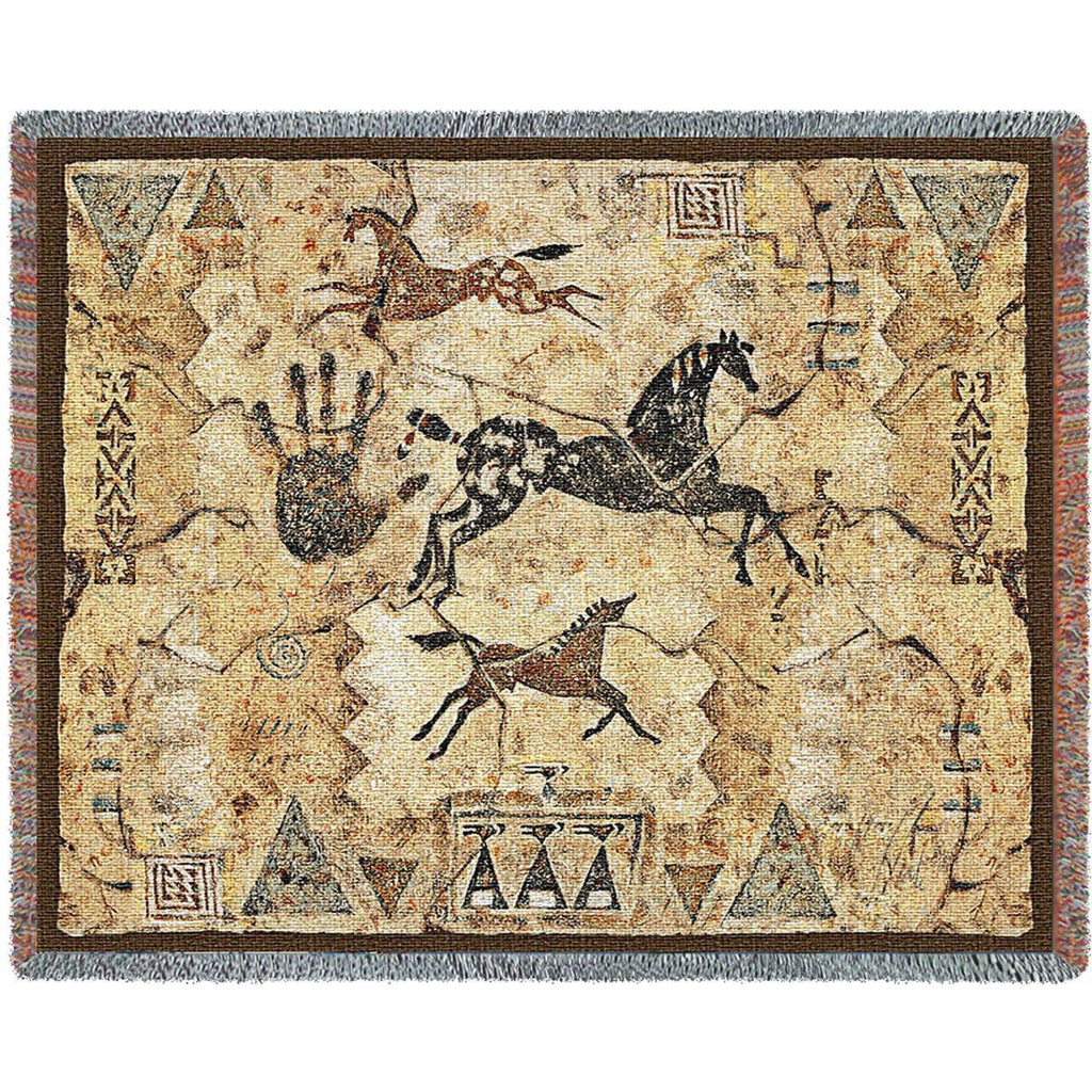 Tlalocs Tribe Woven Throw Blanket - 
