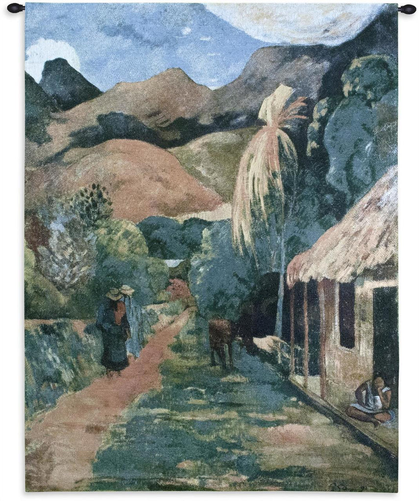 Paul Gauguin© Street in Tahiti Wall Tapestry