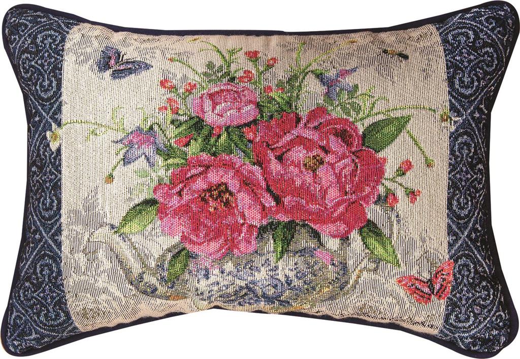 Tea Garden Tapestry Rectangle Pillow by Sandy Lynam Clough©