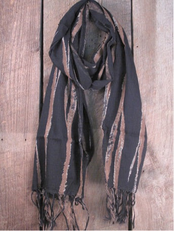 Cotton Thai Scarf with Bark Pattern