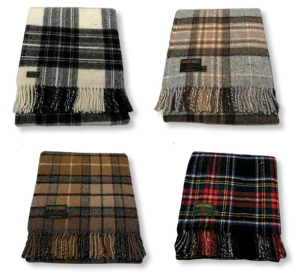Tweedmill 100% New Wool Blanket - Natural Buchanan - Wales