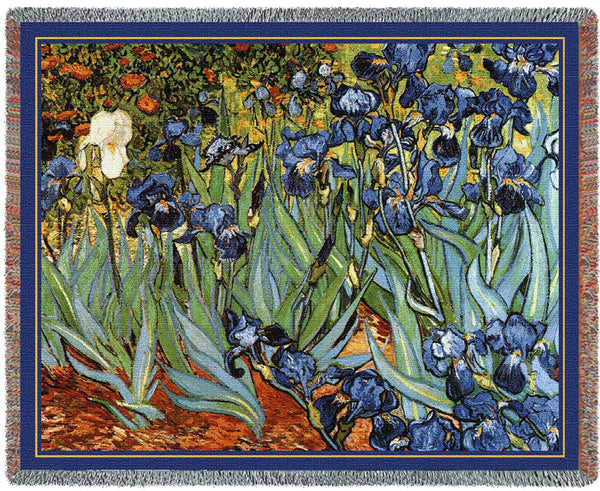 Van Gogh&copy; Irises Woven Throw Blanket - 
