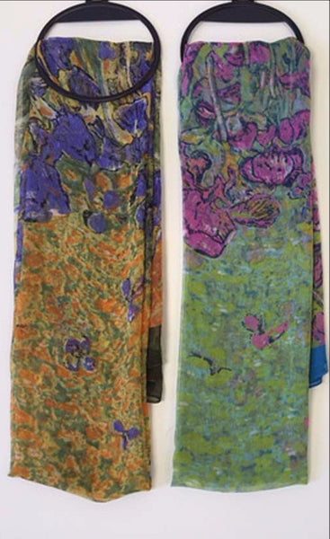 Van Gogh Irises Scarf - Purple