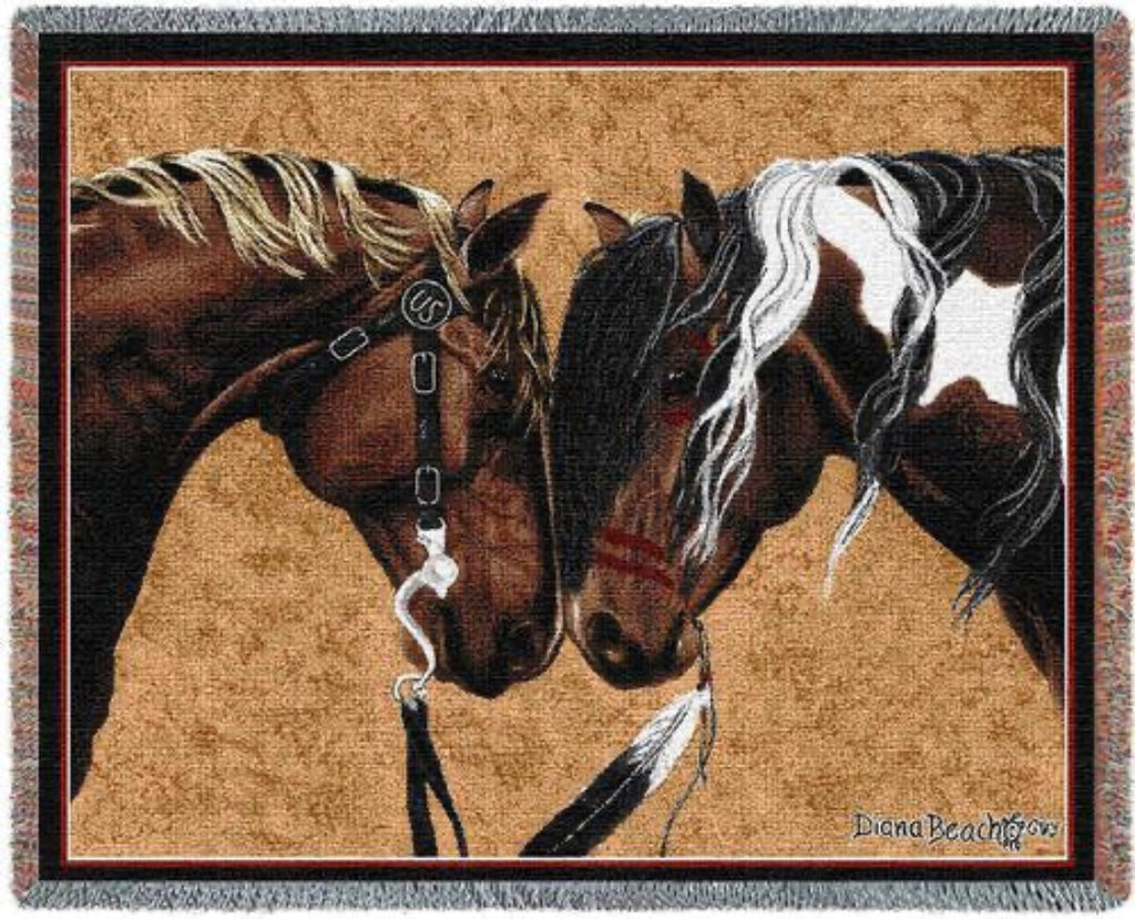 Warrior Truce II Woven Throw Blanket by Diana Beach&copy; - 
