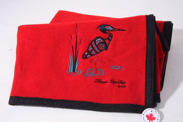 Israel Shotridge© "Heron" Trail Wool Blanket|NW Tribal Coast Designs