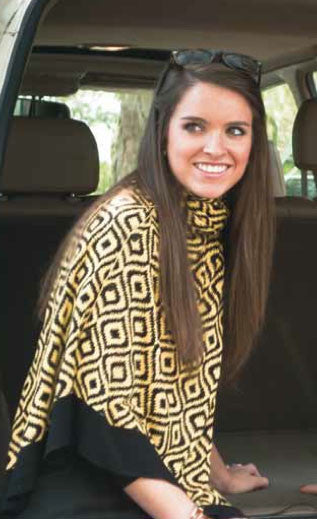 Bamboo Black and Gold Ikat Scarf-Shawl-Cardigan 3 in 1 by Papillon - 
 - 1