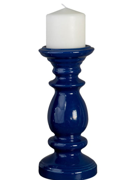 Camden Blue Ceramic Candle Holders|Set of 2 Large