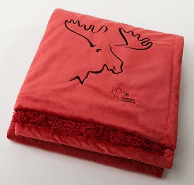 Graham Howard© "Moose" Embroidered Alpaca Throw - Firebrick Red