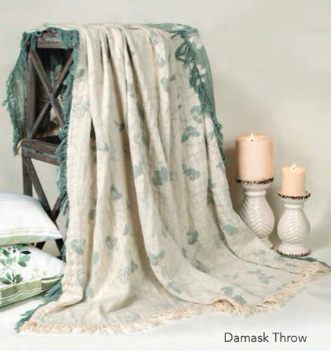 Meadow Damask Cotton Woven Throw by Ava Layne©