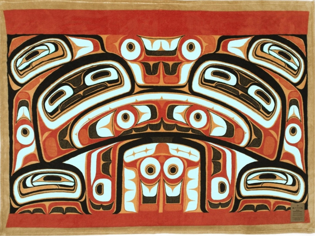 Haida Bentwood Box Velura Throw by Edenshaw©
